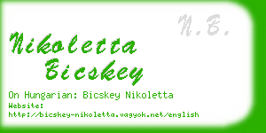 nikoletta bicskey business card